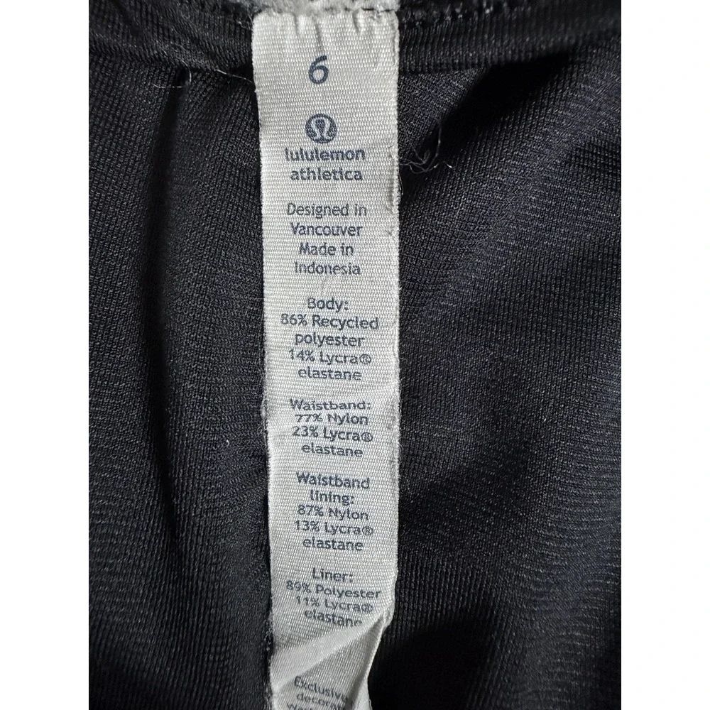 Lululemon Speed Up Shorts Women Sz 6 Black Low Rise Lined 2.5